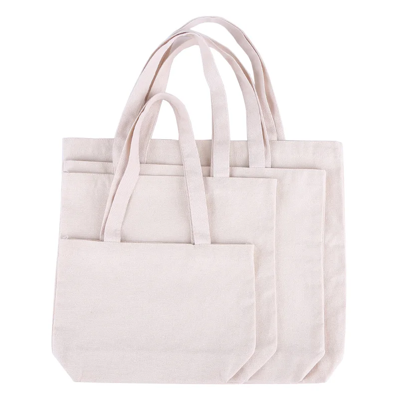 Natural Color Long Handles Promotional Tote Cotton Bag,Custom Logo Printing Sac de Coton