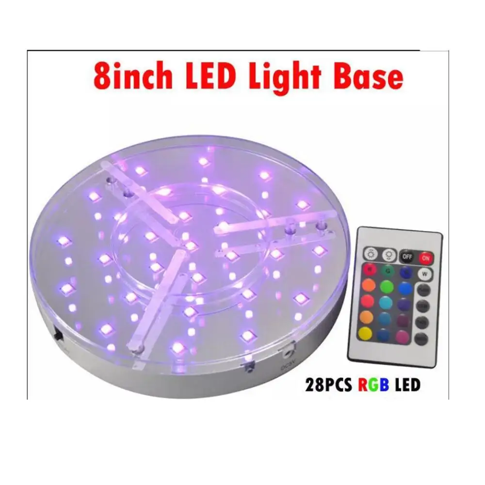 Bar Shelf Liquor Bottle Display Base Bottle Glorifiers 8 INCH Multi Color LED Light Stand Base Rechargeable Battery Operated