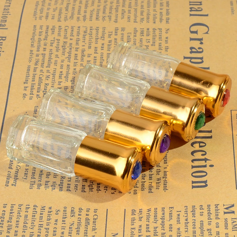 3ml 6ml 12ml Eight-Square Attar Bottle / Perfume Oil Roll-on Glass Bottle