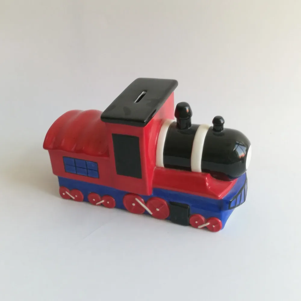 Birthday gifts Bobble Smoke Stack Red Train coin Money Piggy Bank for boy kids