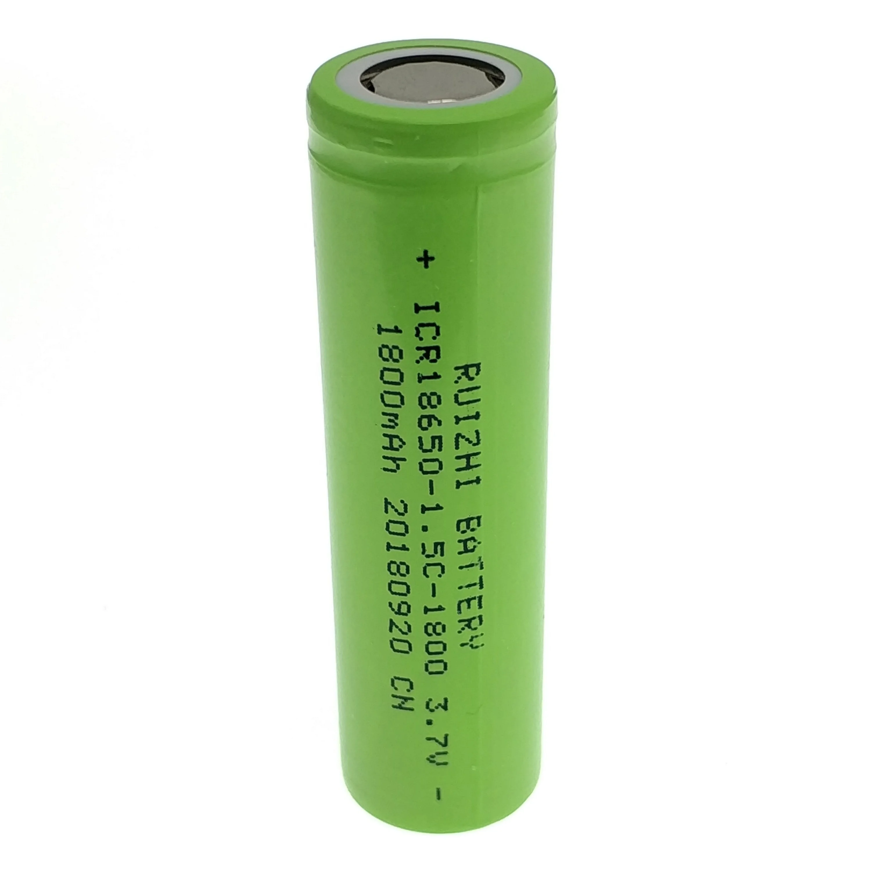 Ruizhi Lithium Cobalt Oxide LiCoO2 ICR18650 3.7V 1800mAh 2.7A max.1.5C rechargeable Battery