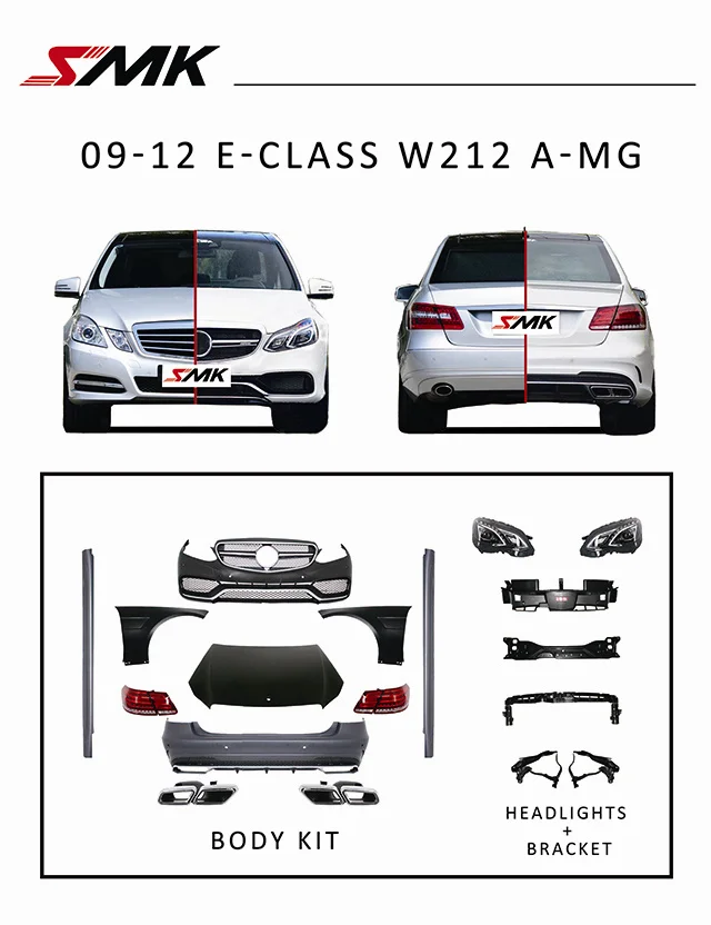 
For 2009-2012 M-ercedes E-class W212 Upgraded A-MG Body Kit with hood,Fender, front grille bumpers,front bumper and rear bumper 