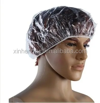 
Disposable PE plastic shower cap 