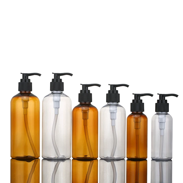 Fuyun Amber Clear Color Custom Empty 100ml 300ml Cosmetic Plastic shampoo Lotion Bottle
