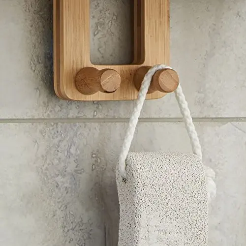 Bathroom Multi-function Shower Ball Shampoo Conditioner Soap Natural Wood Storage Rack