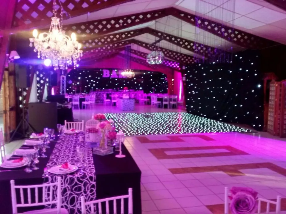 Homei lighting 4*6M Blue and White LED Star Curtain backdrop for Night Club led curtain light cloth