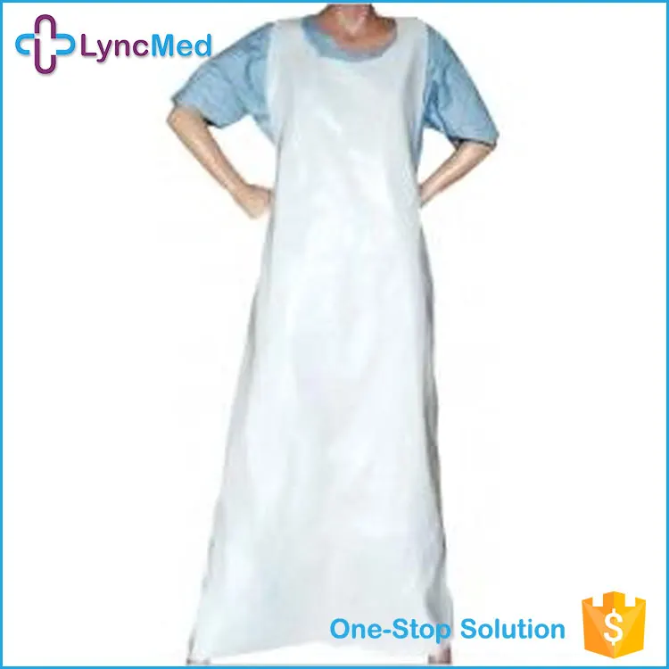 
Disposable Hospital Apron Medical LDPE Material PE Blue/white Shanghai Free OEM ISO 13485 and CE Certificate 50 Ctns Lyncmed 