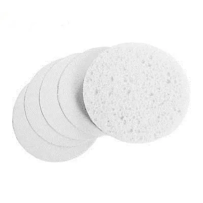 
100% Soft & Natural Pure White Color Compressed Cellulose Sponge For Facial Cleansing 