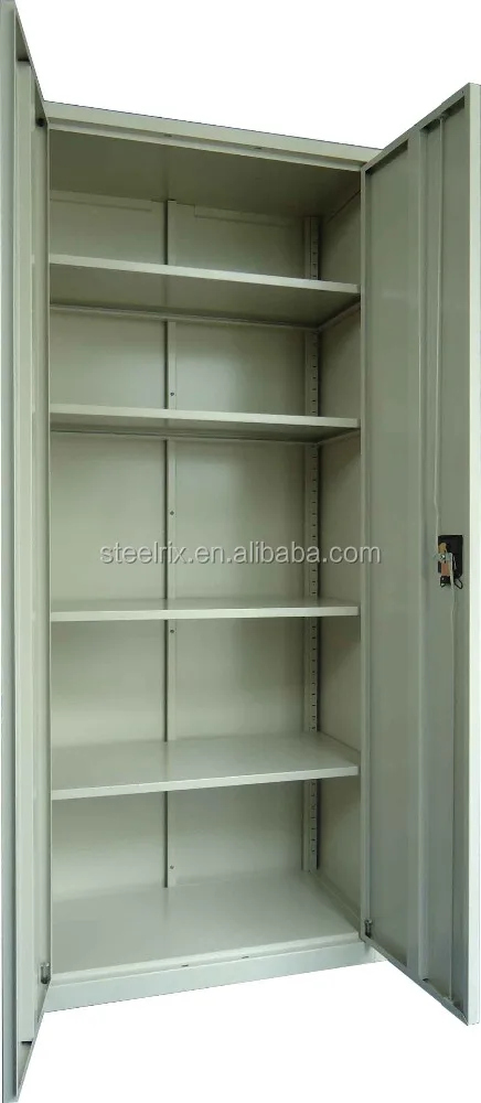 Fixed 4 adjustable shelves metal filing cabinet 2 door storage cabinet made in China