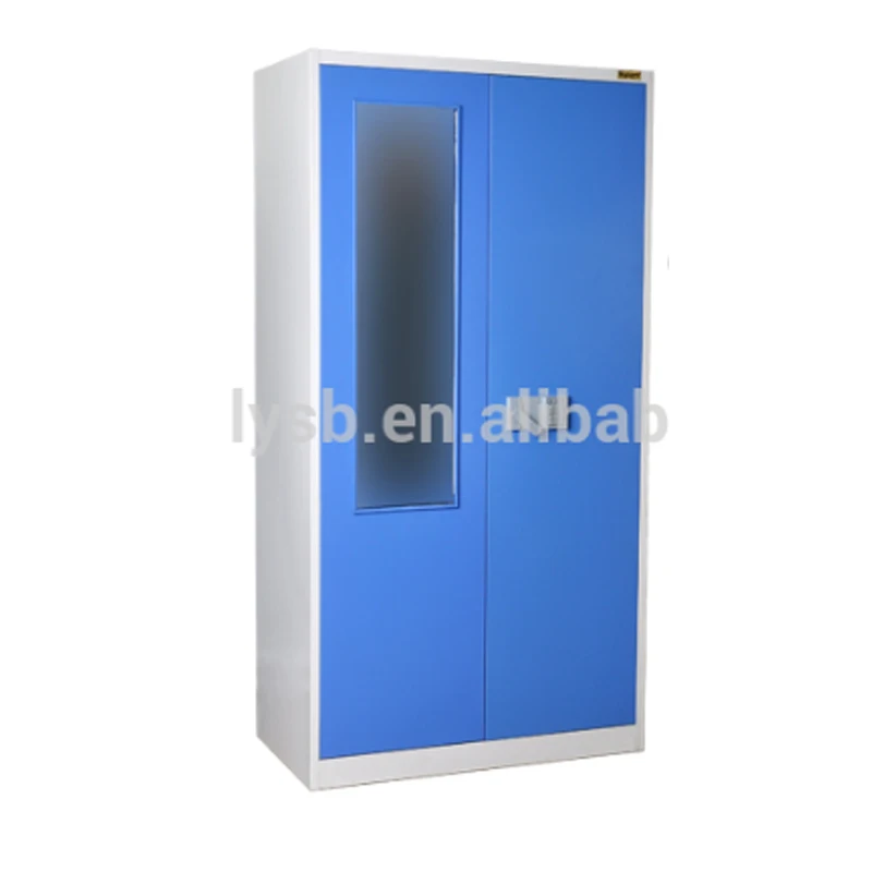 
knock down design safe box inside double swing doors steel clothes cabinet,2 door wardrobe closet 