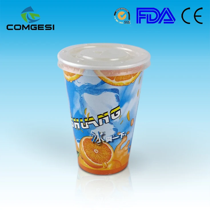 
Summer cold drink double PE coated paper cup cola juice soda logo customized disposable wholesale 