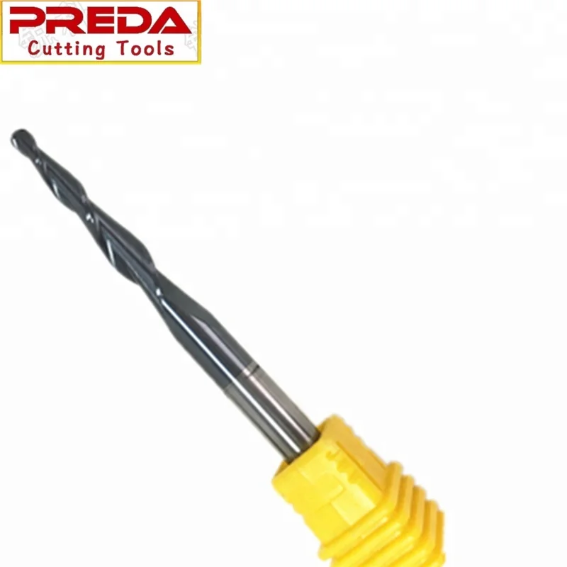 Tungsten Cutting Tools TiAlN Coating 2 Flutes Solid Carbide Taper Ball Nose End Mill for Wood