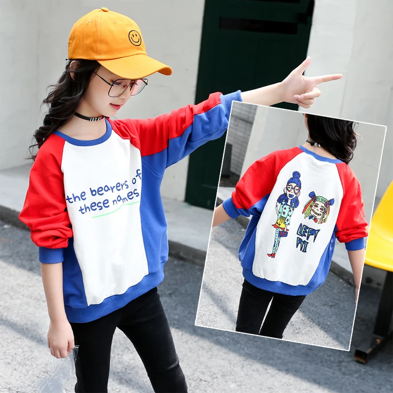 
Fashionable Girls Boutique Shirt Cartoon Printed Kids Spring Hoodies 