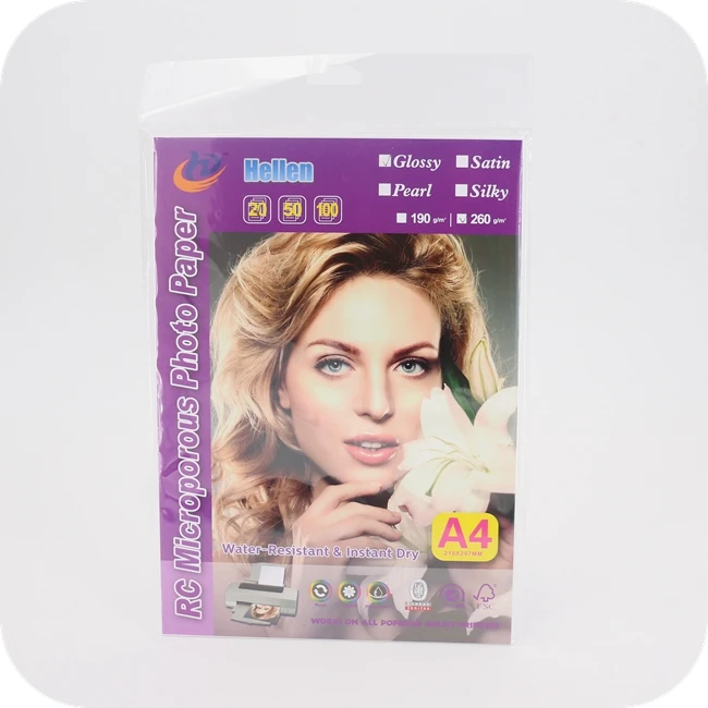 Water Resistant Fast Dry Premium Bright White Waterproof A4 Inkjet Paper Glossy Photo Paper 200gsm A4 Paper