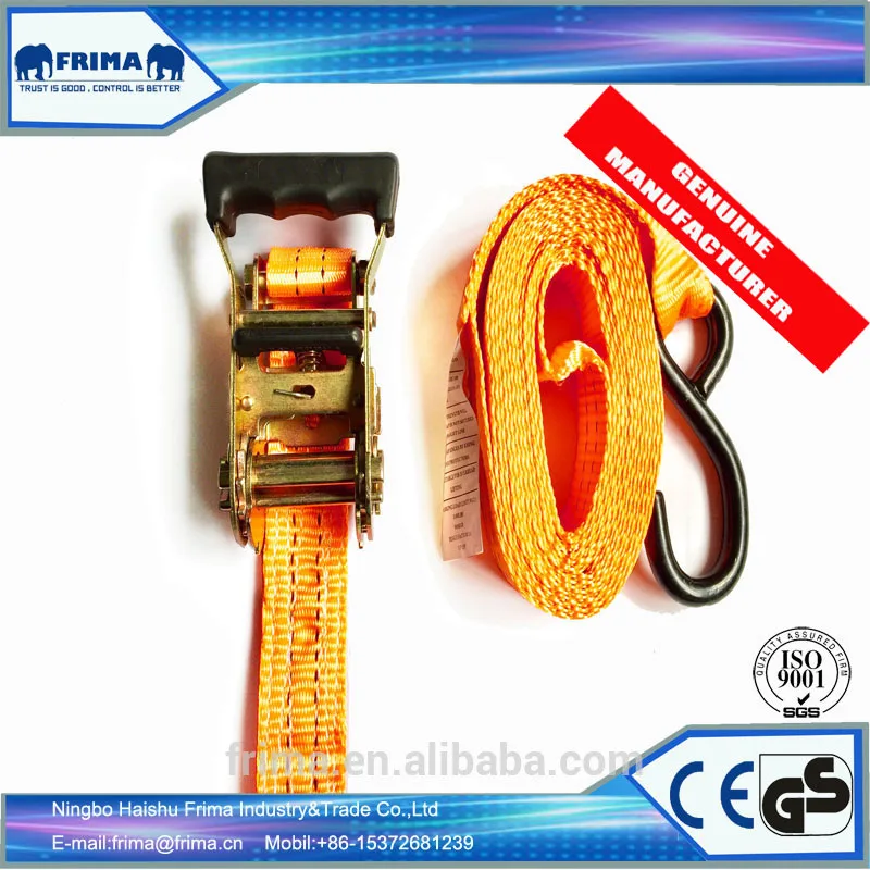 1.5'/1.5Ton/3m  Light Duty Webbing Strap polyester With S Hook Lashing ratchet tie down