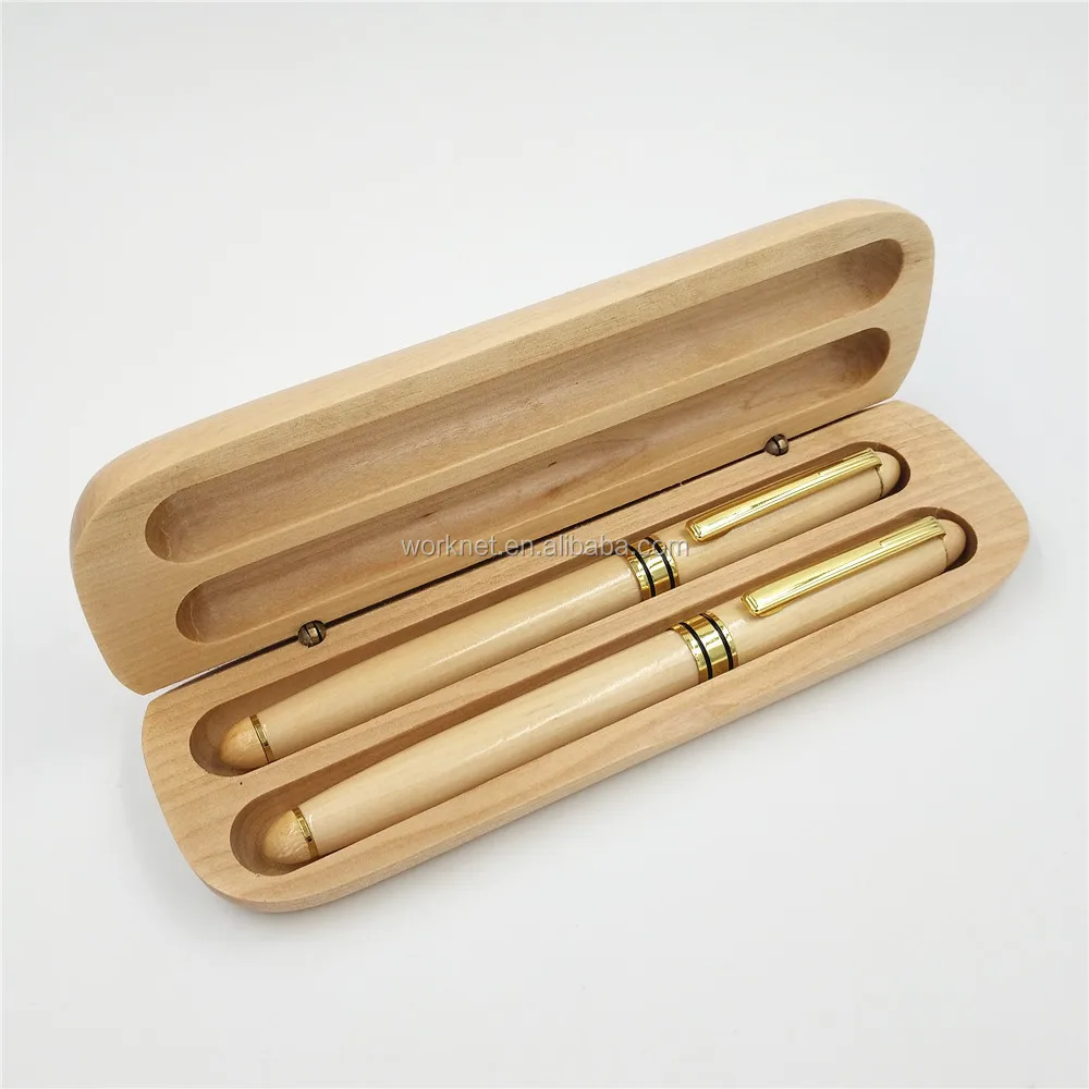 Factory Wholesale High Quality Custom Logo Bamboo Ball-point Pen Bamboo Fountain Pen With Bamboo Case For Business Gift