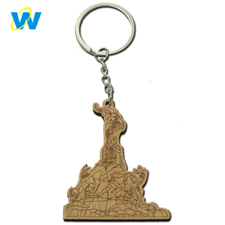 
Oneway Maker Custom Fashion Design Logo Engraved Blank Wooden Keychain 