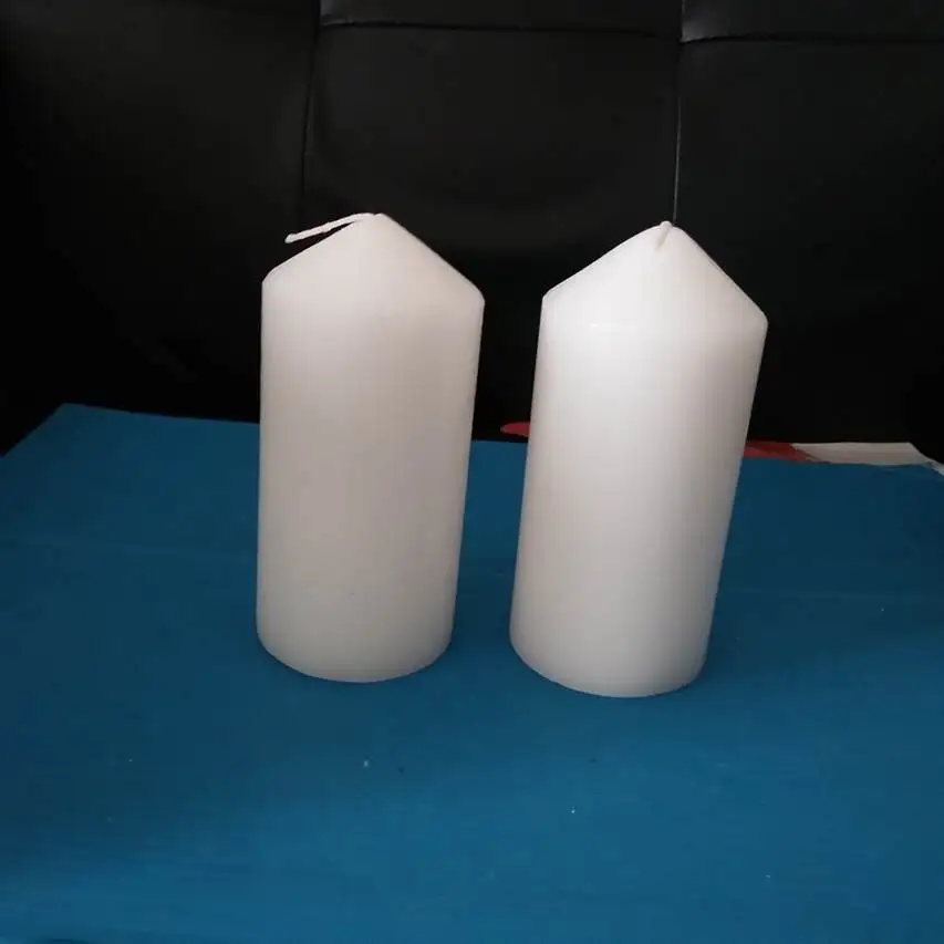 cheap decorative 6x12cm white pillar candle in stock
