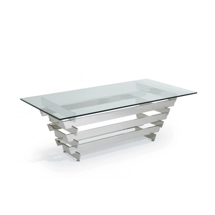 popular modern metal glass coffee table stainless steel