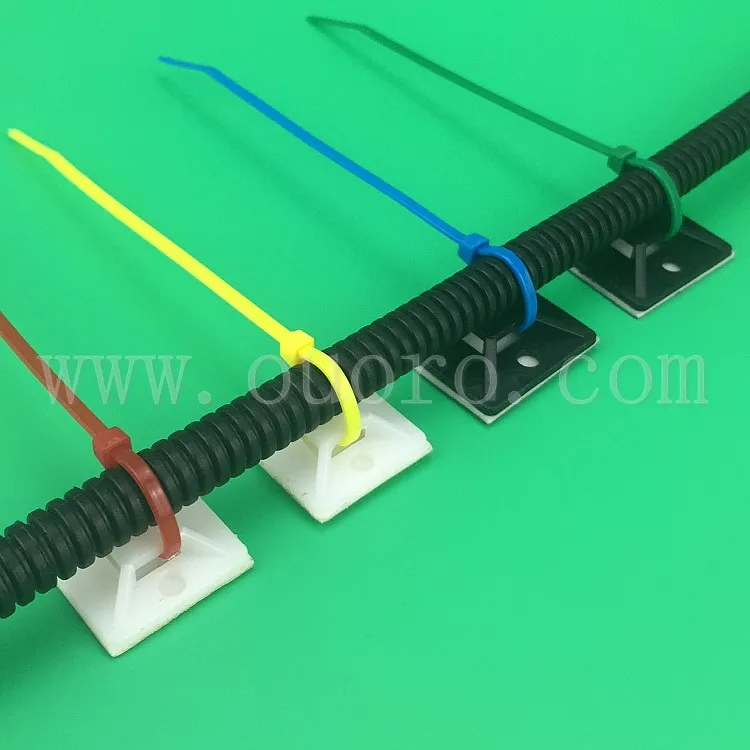 25*25 yellow glue black seat plastic Cable Management Self Adhesive CableTie Mount