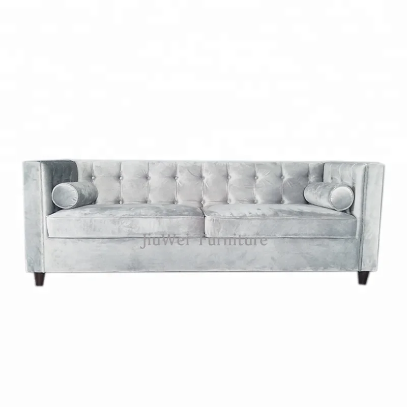 Customized New Design Tuxedo Series Tufted Velvet Living Room Chesterfield Classic Fabric Sofas