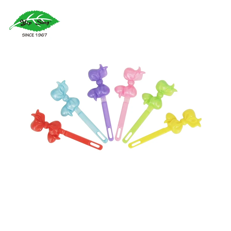 Yip Sing Most Popular Cheap Colorful Bowtie Fancy Plastic Kids Hair Barrettes
