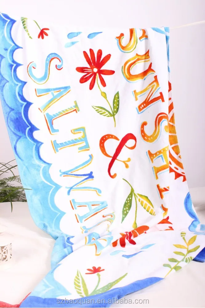 China Supplier Custom Cotton Print Beach Towel
