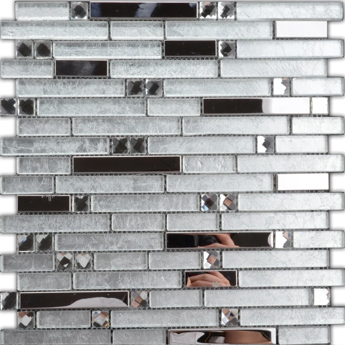 300X300MM Factory Wholesale Mosaic Glass Mirror Pure Color Wall Panel design colorful tile Glass Mosaic