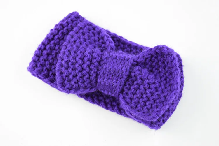 kids Solid Wide Knitting Woolen Headband Winter Warm Ear Crochet Turban Hair Accessories For baby Girl Hair Band Headwraps