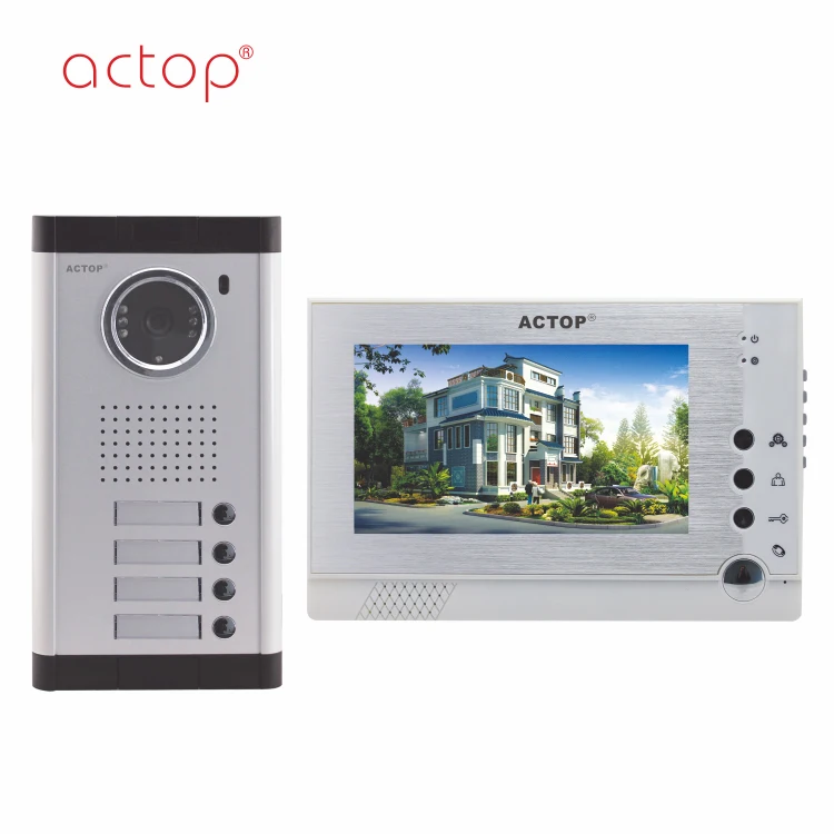 China Supplier smart audio video doorbell wired video door phone intercom system for 4apartment multi-apartment
