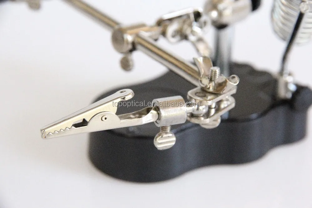 Desktop Third Hand Helping Magnifier With LED Light Working Magnifying Glass