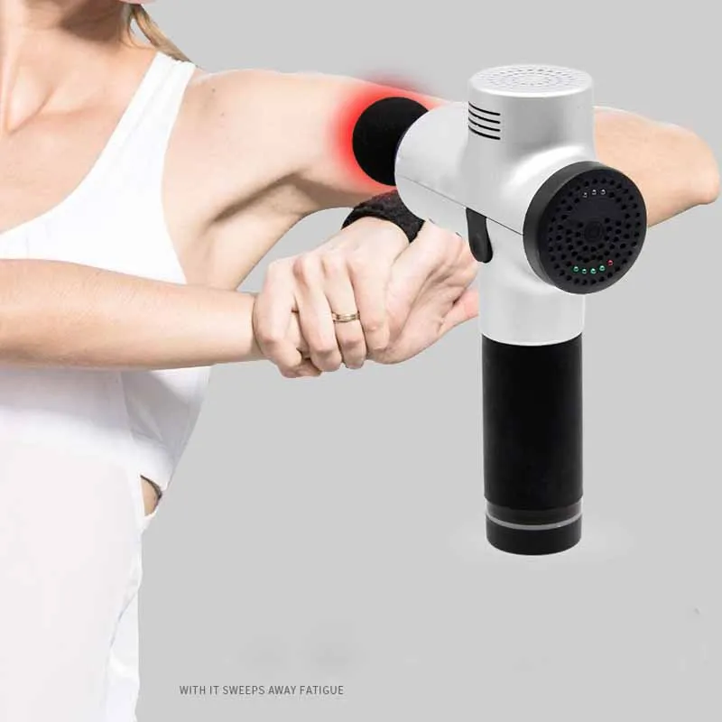 Electric fascial massager Gun Vibration Deep fitness treatment Body muscle massage gun Cordless handheld high frequency motor
