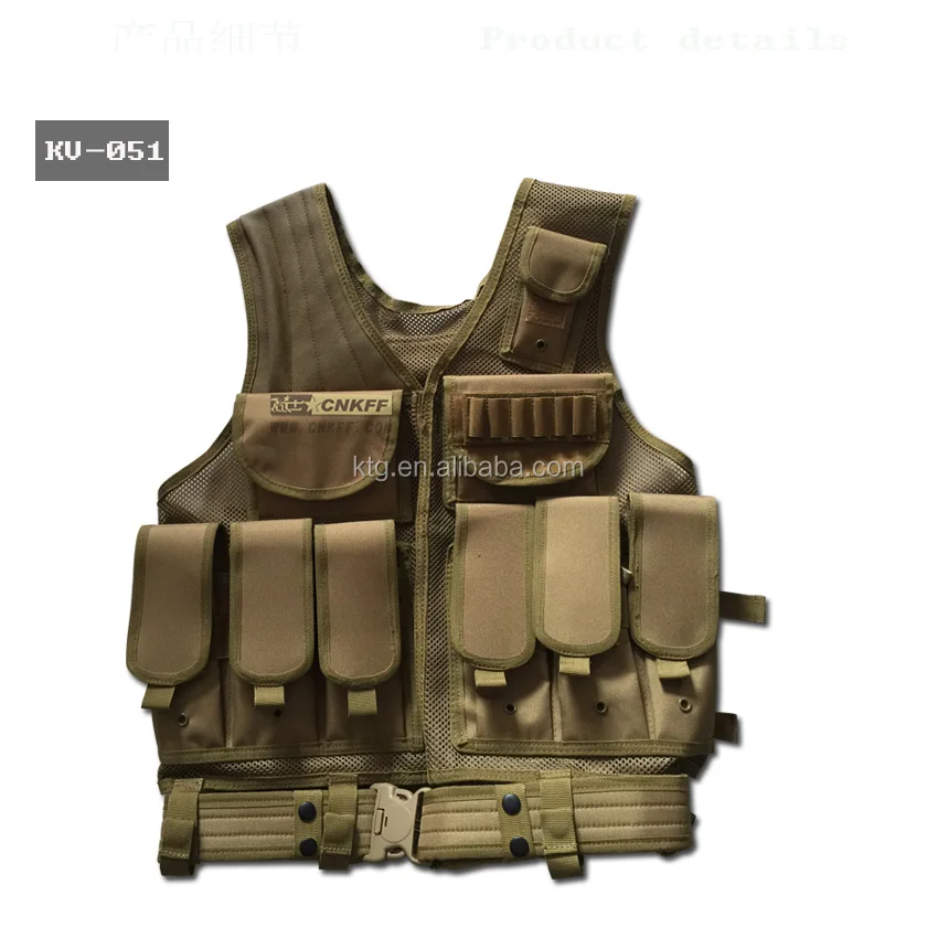 Combat Breathable Mesh Vest High Quality Military Equipment Tactical Vest with Holster for Police