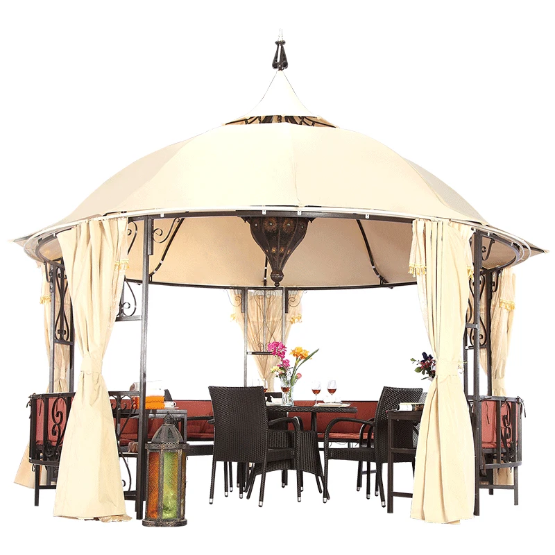 Hot sale outdoor garden dome shape patio wrought iron waterproof gazebo pavilion