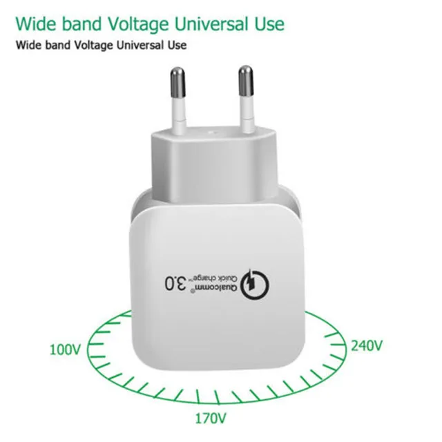 Quick Charge 3.0 Wall Charger 5V 9V 12V 18W 1 Port For Smartphone Fast Rapid Home Adapter