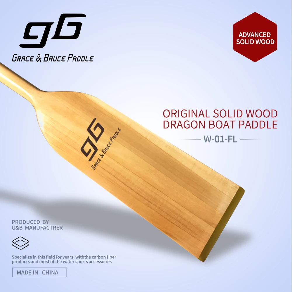 51 Inch Length High Durable Wooden Striated Blade Dragon Boat Paddle for Water Sport Racing