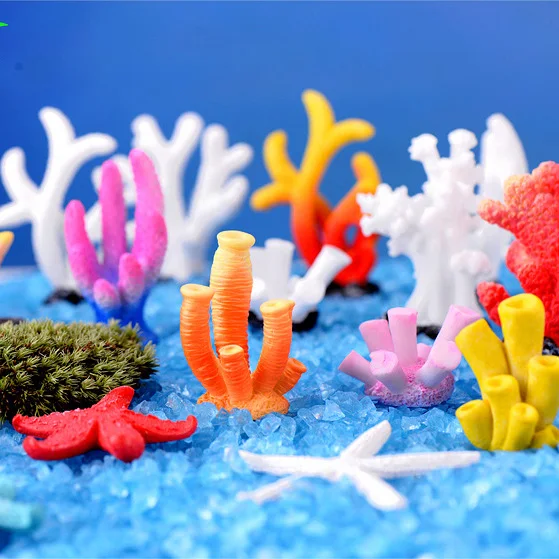 Artificial Reef Mini Coral For Aquarium Raising Fish Turtle Decorated Fish Tank  Resin DIY Ornaments