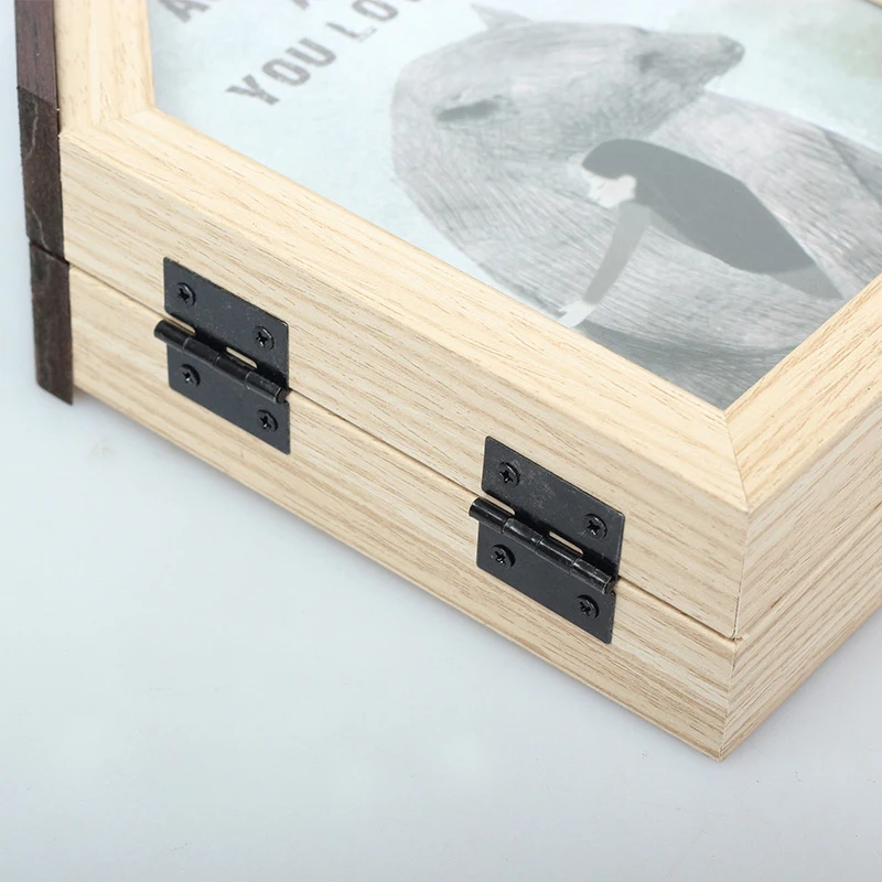 Creative Gift Frame Creative Style Brown Color MDF Material House Shape Hinged Wooden Picture Photo Frame