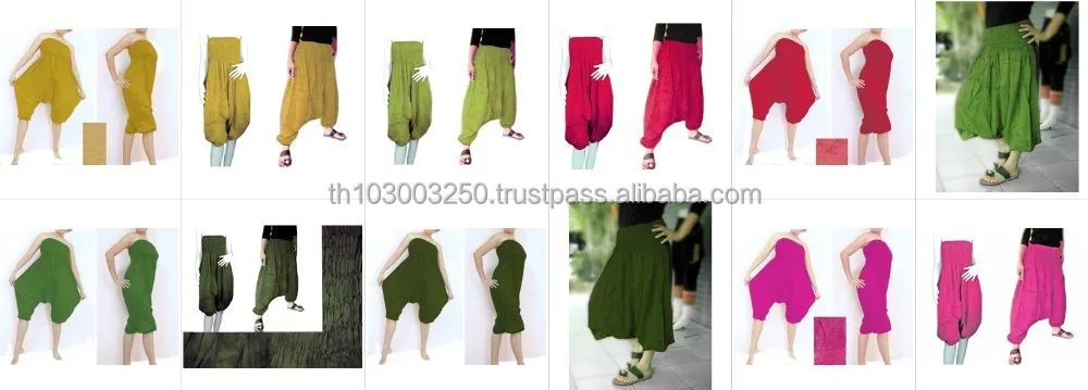 Fisherman Baggy Belly Dance HIPPIE BOHO solid color MAXI HAREM PANTS 2 IN 1 JUMPSUITS PLUS
