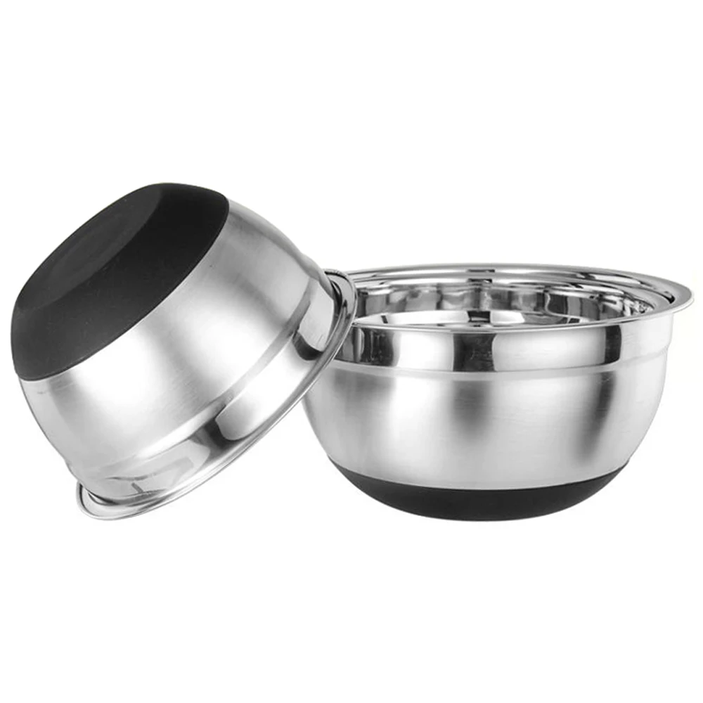 Hottest HanFa Measuring Stainless Steel Salad Bowl With Silicone Bottom
