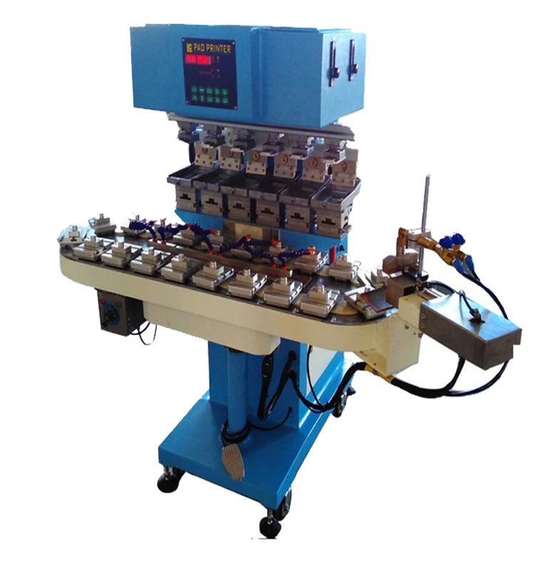 Small Bottle Pad Printing Machine semi auto 6 color pad printing machine for nail art decoration For Baby Bottle