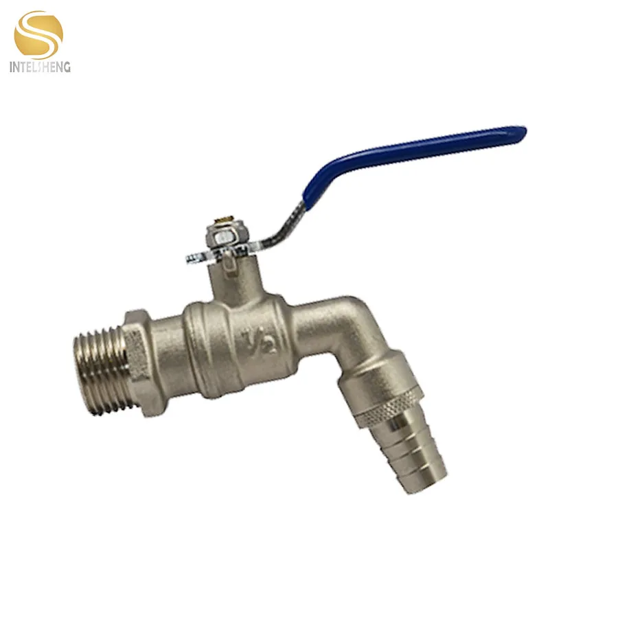 Top Sell in Wall Cold Water Nozzle nickel Plated Cock Washing Machine Bibcock Tap