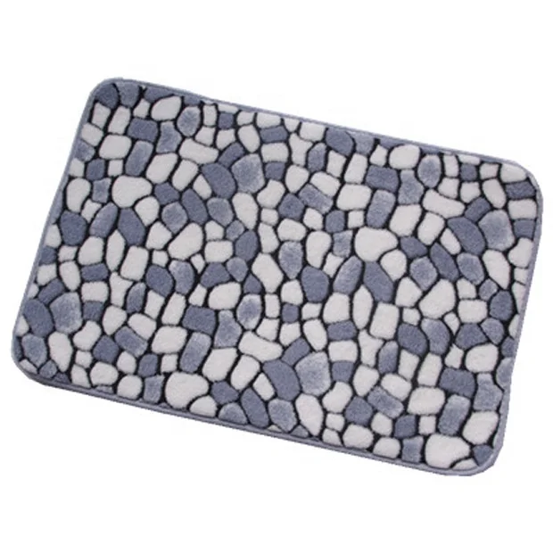Non-Slip Velvet Soft Flannel Fiber Pebble Shower Bathroom Bath Mats Washable