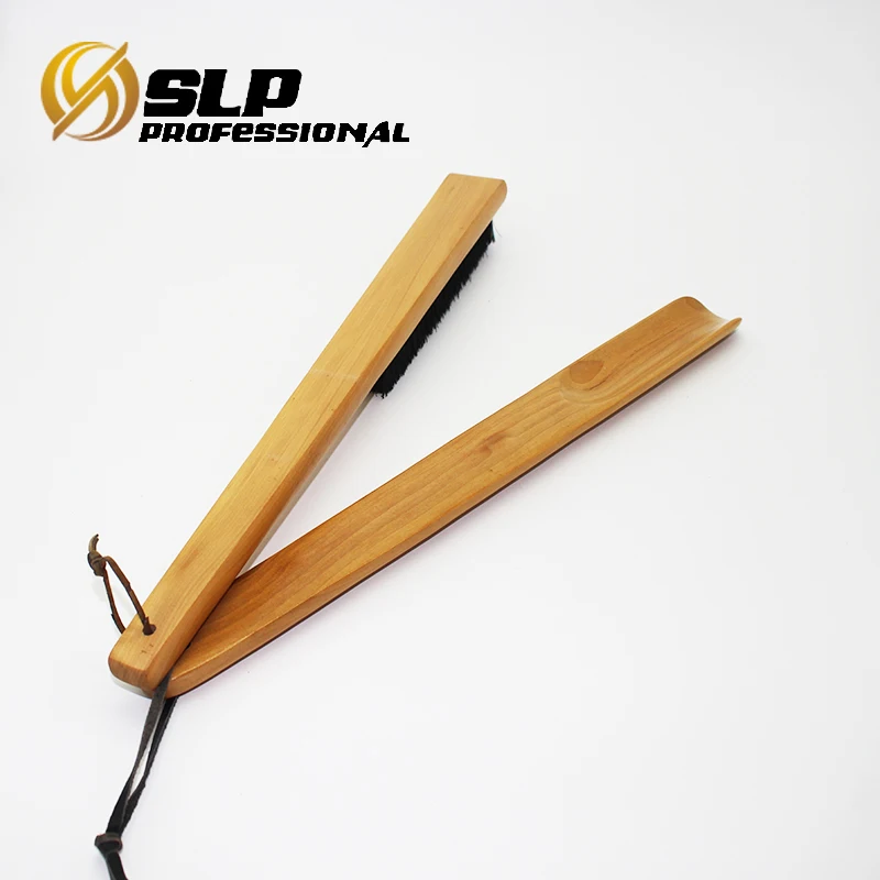 
15 inches wooden shoe horn and brush set 