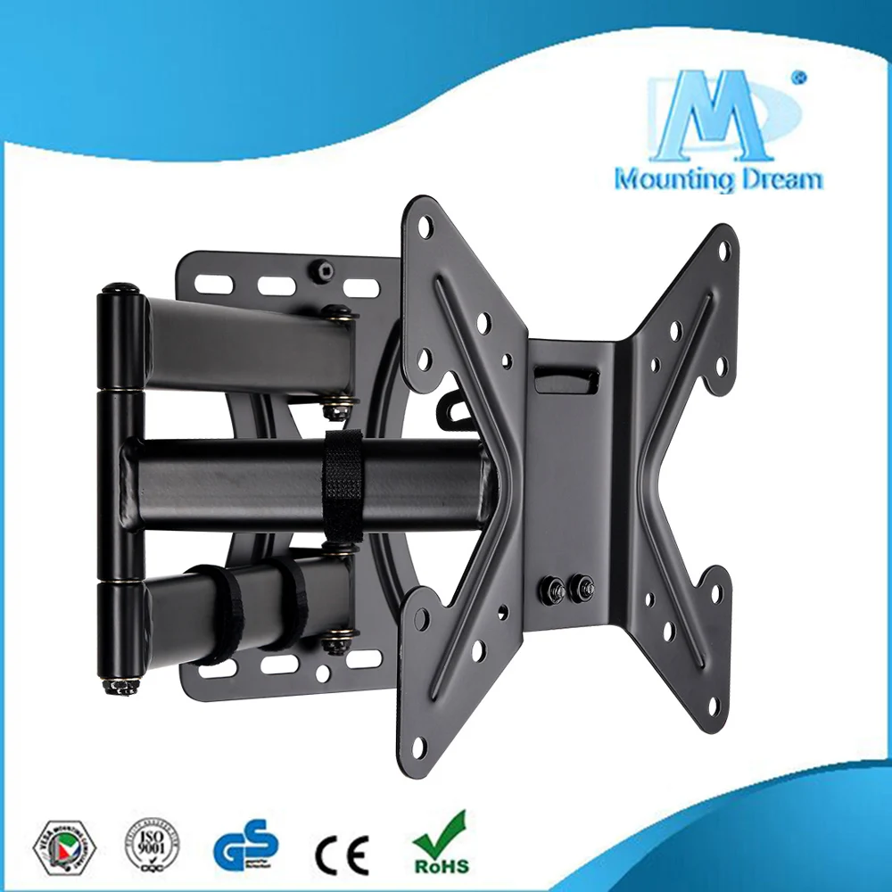 Full motion TV wall bracket for 26-46 inches screen with expandable, retractable, tilt and swivel functions