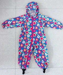 100% waterproof seam welded kids one piece raincoat