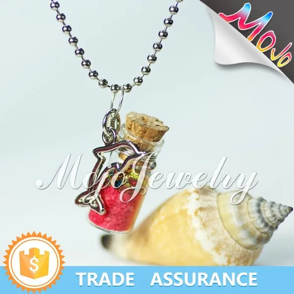 Pink Rubble Stone Fashion Dolphin Ball Chain Necklace Jewelry