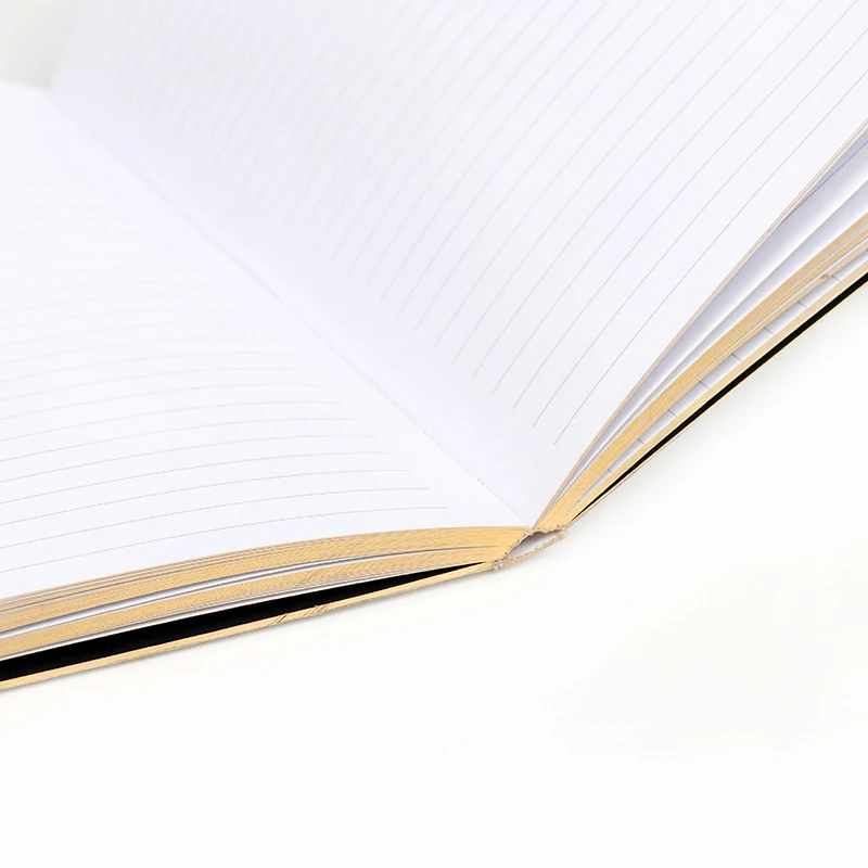 Concise Graceful Hard Cover Custom Hot Stamping Foiling Gold Edge Embossed Gold Cover Composition Notebook