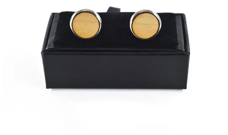 RZC-142 Fashion Wood Buttons Men Shirt Cuff Links Wooden Cufflinks