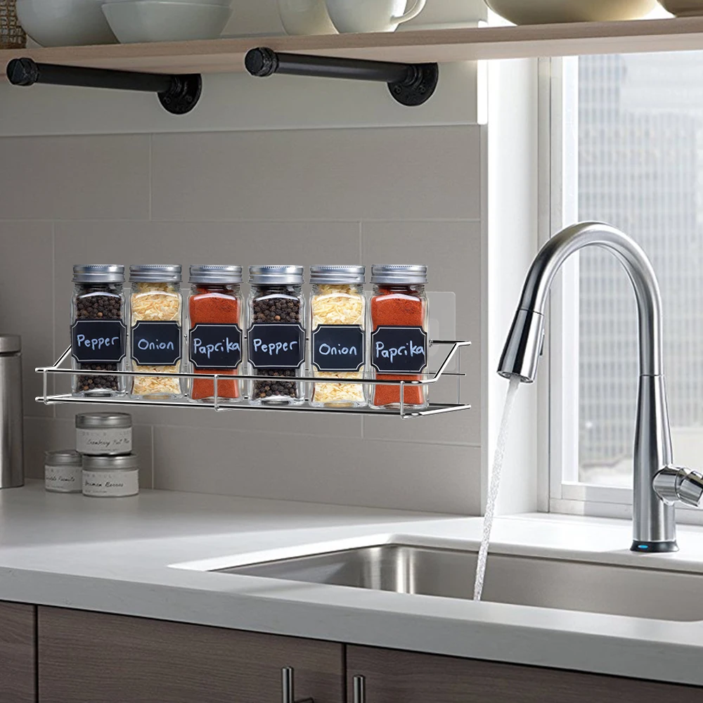 Stainless Steel Wall Mounted Type Non-folding Rack Kitchen Hanging Rack Storage Shelves